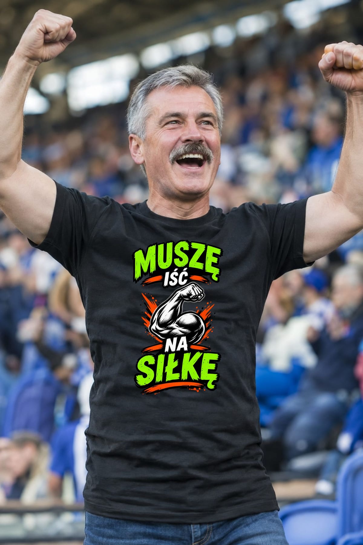 Koszulka męska czarna muszę iść na siłkę siłownia prezent, zdjęcie 6