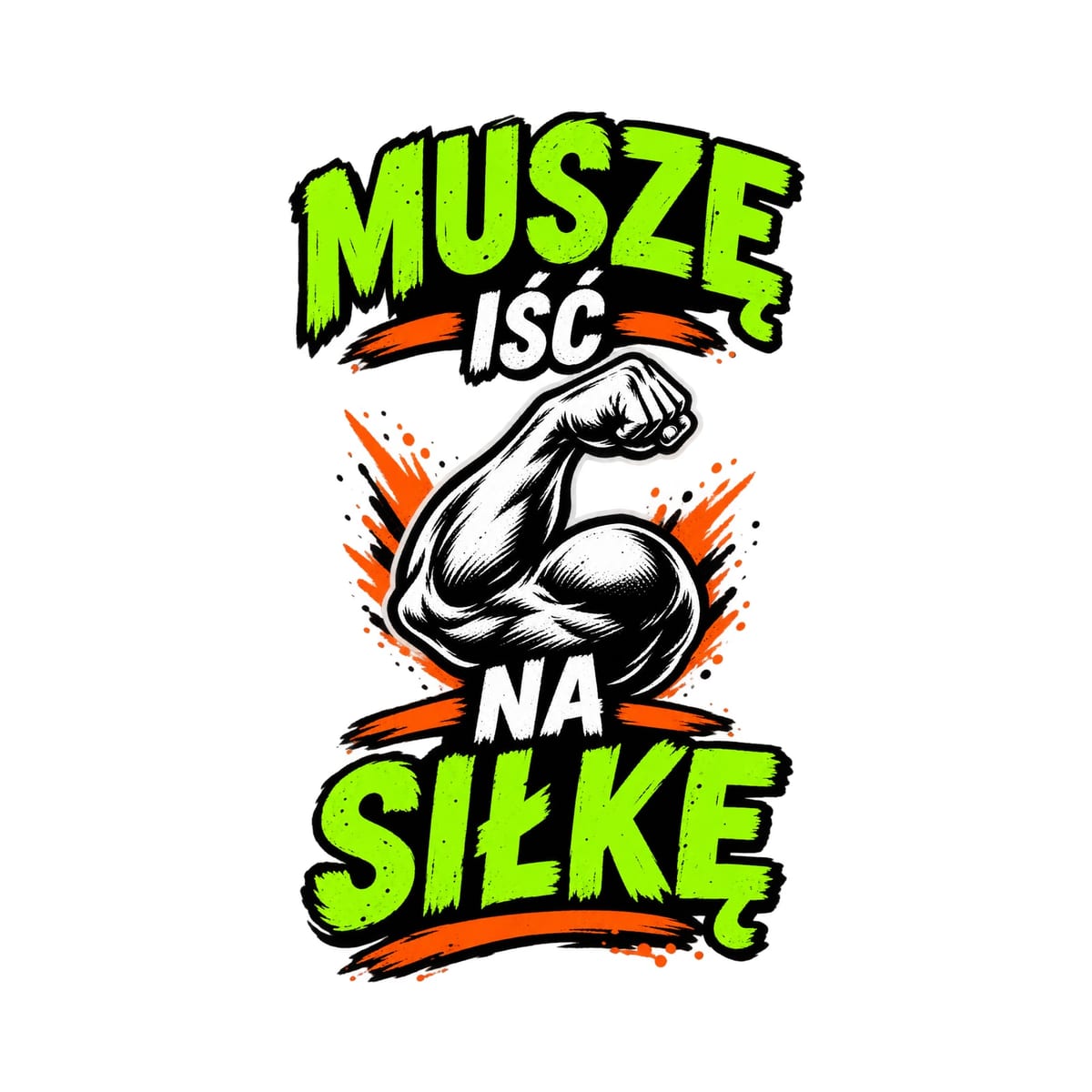 Koszulka męska biała muszę iść na siłkę siłownia prezent, zdjęcie 2