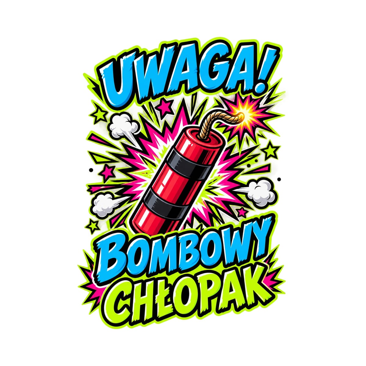Koszulka męska biała bombowy chłopak śmieszna dla chłopaka prezent, zdjęcie 2