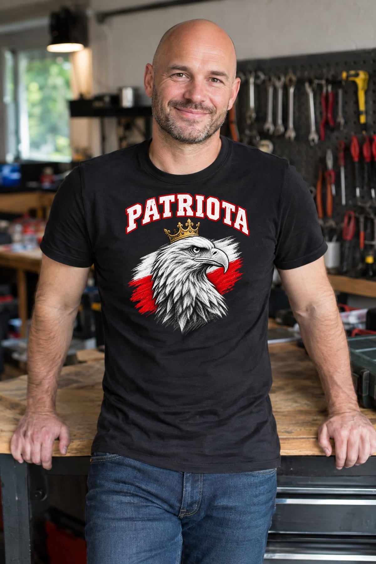 Koszulka męska czarna patriota orzeł z koroną dla patrioty prezent, zdjęcie 6
