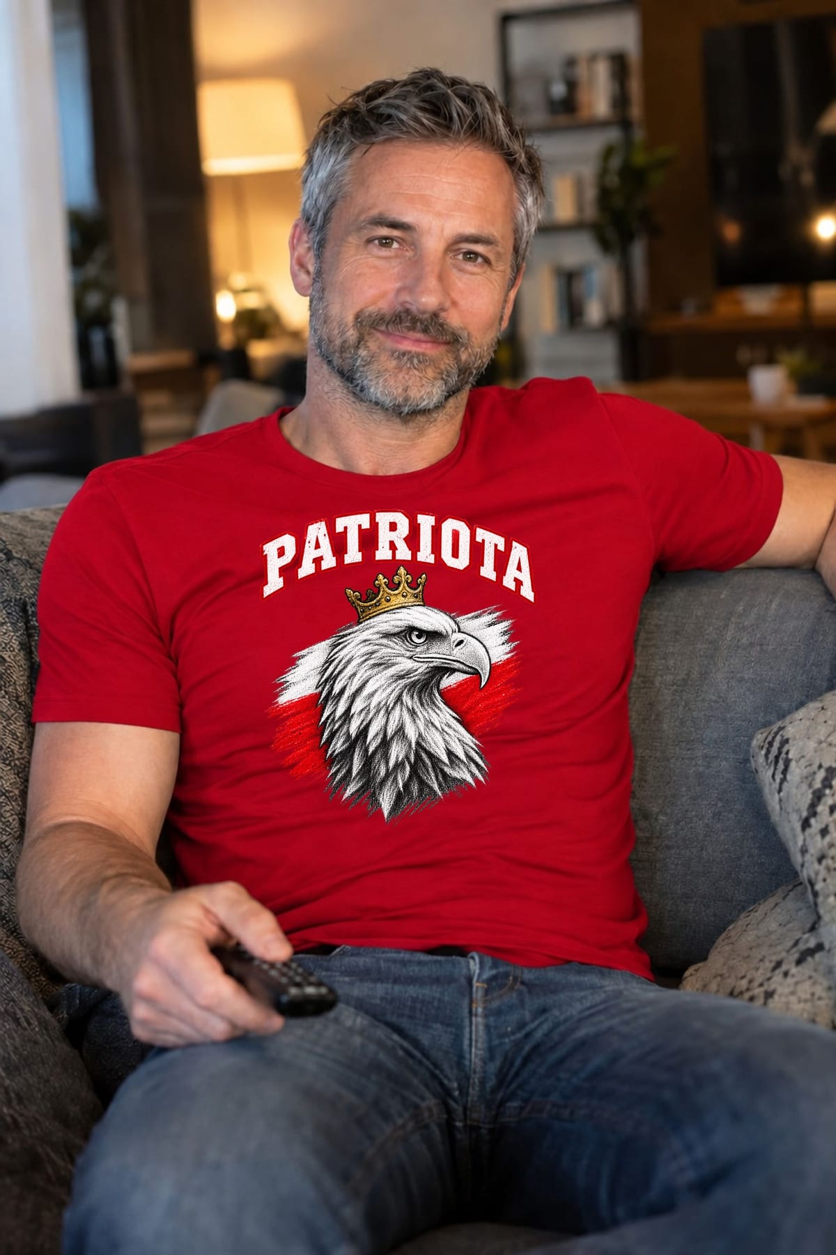 Koszulka męska czerwona patriota orzeł z koroną dla patrioty, zdjęcie 3