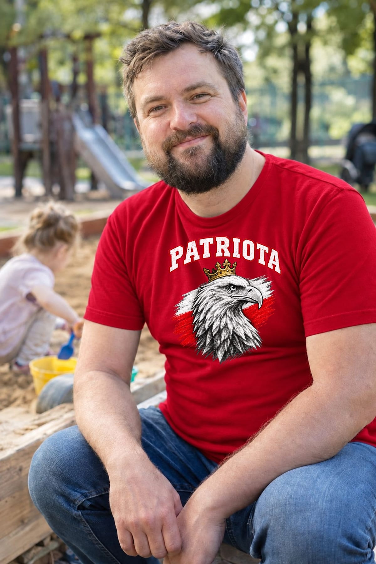 Koszulka męska czerwona patriota orzeł z koroną dla patrioty, zdjęcie 6