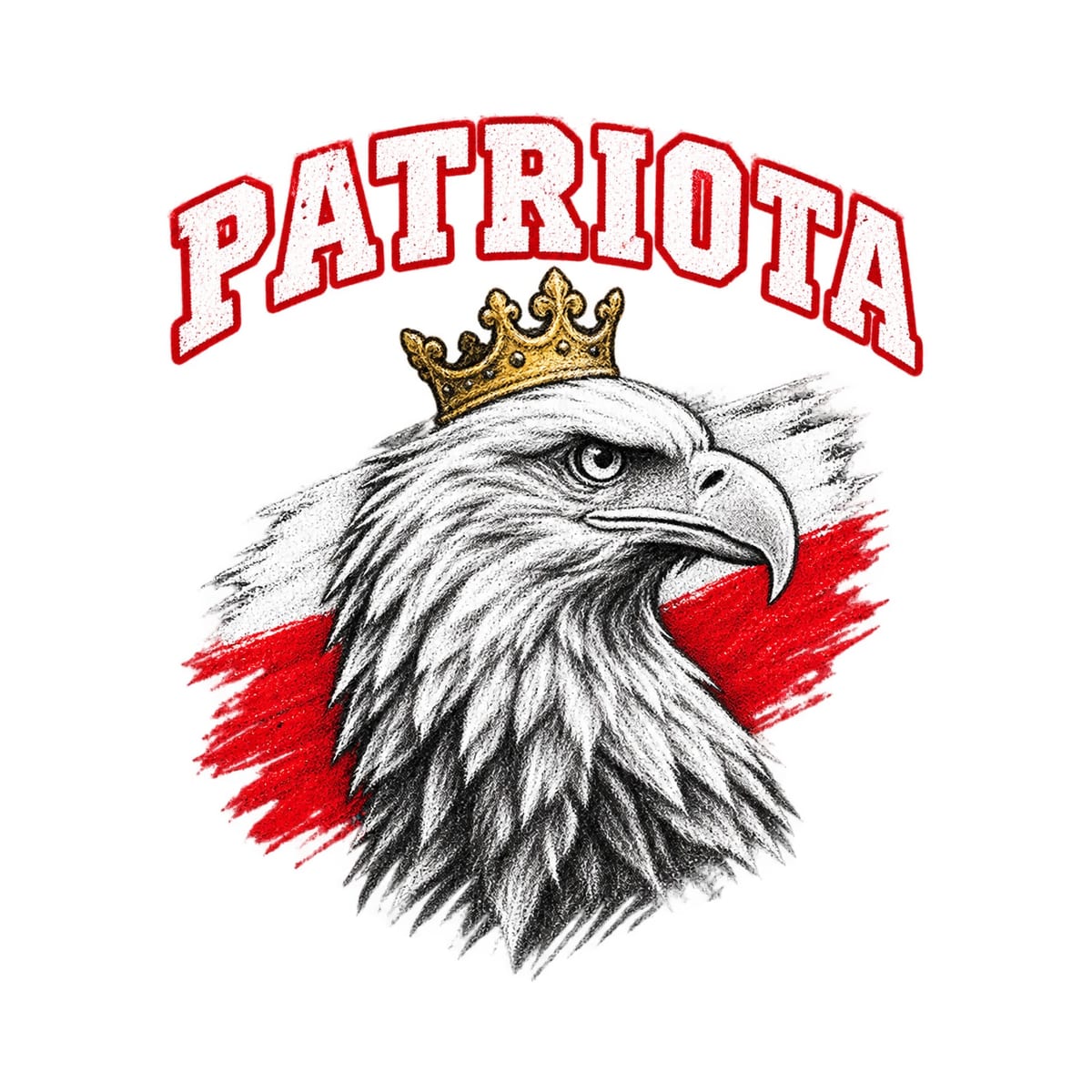 Koszulka męska biała patriota orzeł z koroną dla patrioty prezent, zdjęcie 2