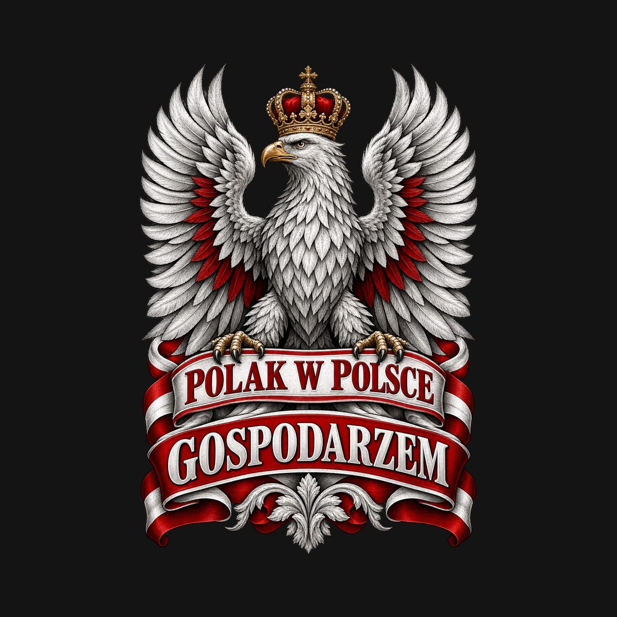 Koszulka męska czarna polak w polsce gospodarzem orzeł patriotyczna, zdjęcie 2