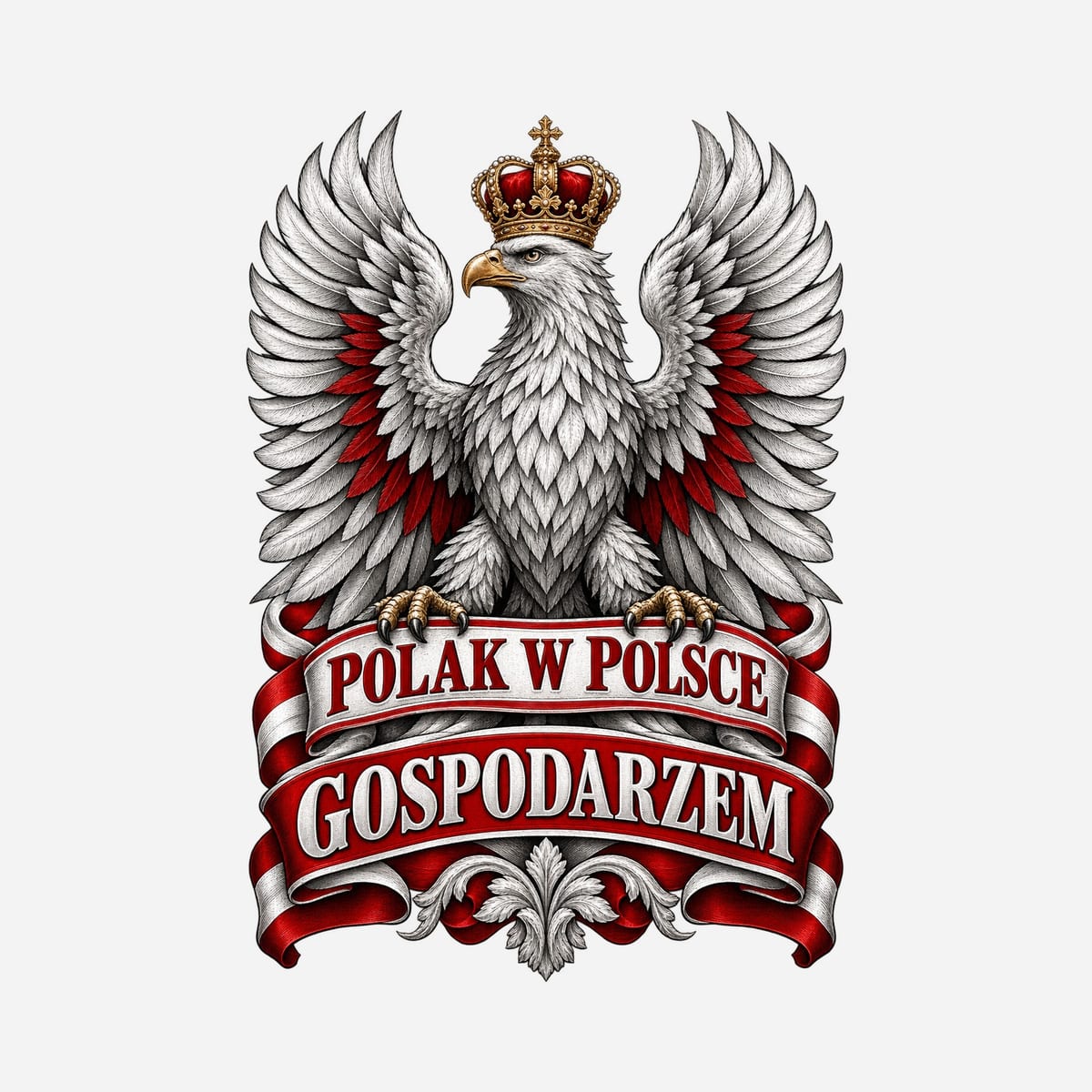 Koszulka męska czerwona polak w polsce gospodarzem orzeł patriotyczna, zdjęcie 2