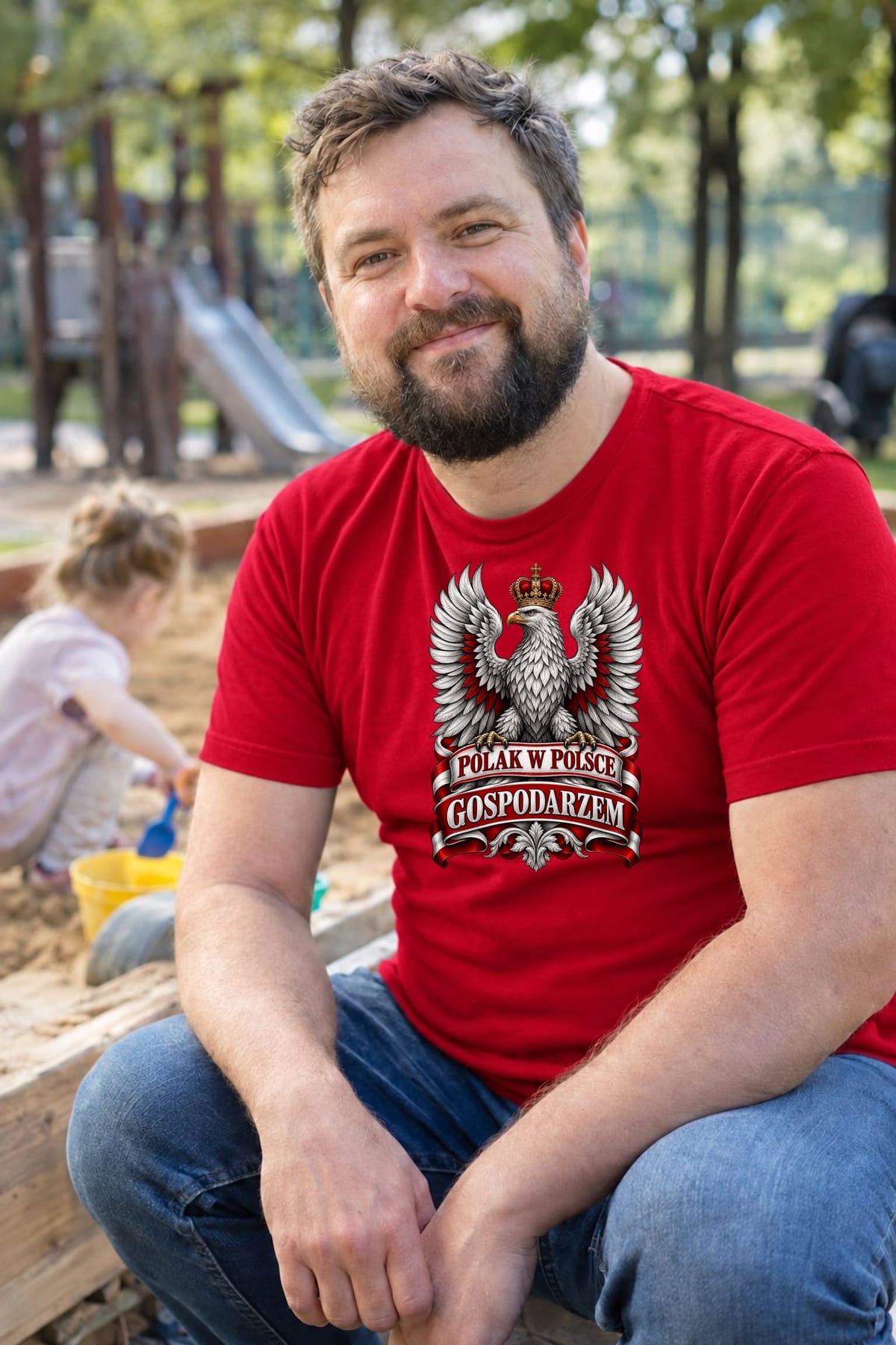 Koszulka męska czerwona polak w polsce gospodarzem orzeł patriotyczna, zdjęcie 6