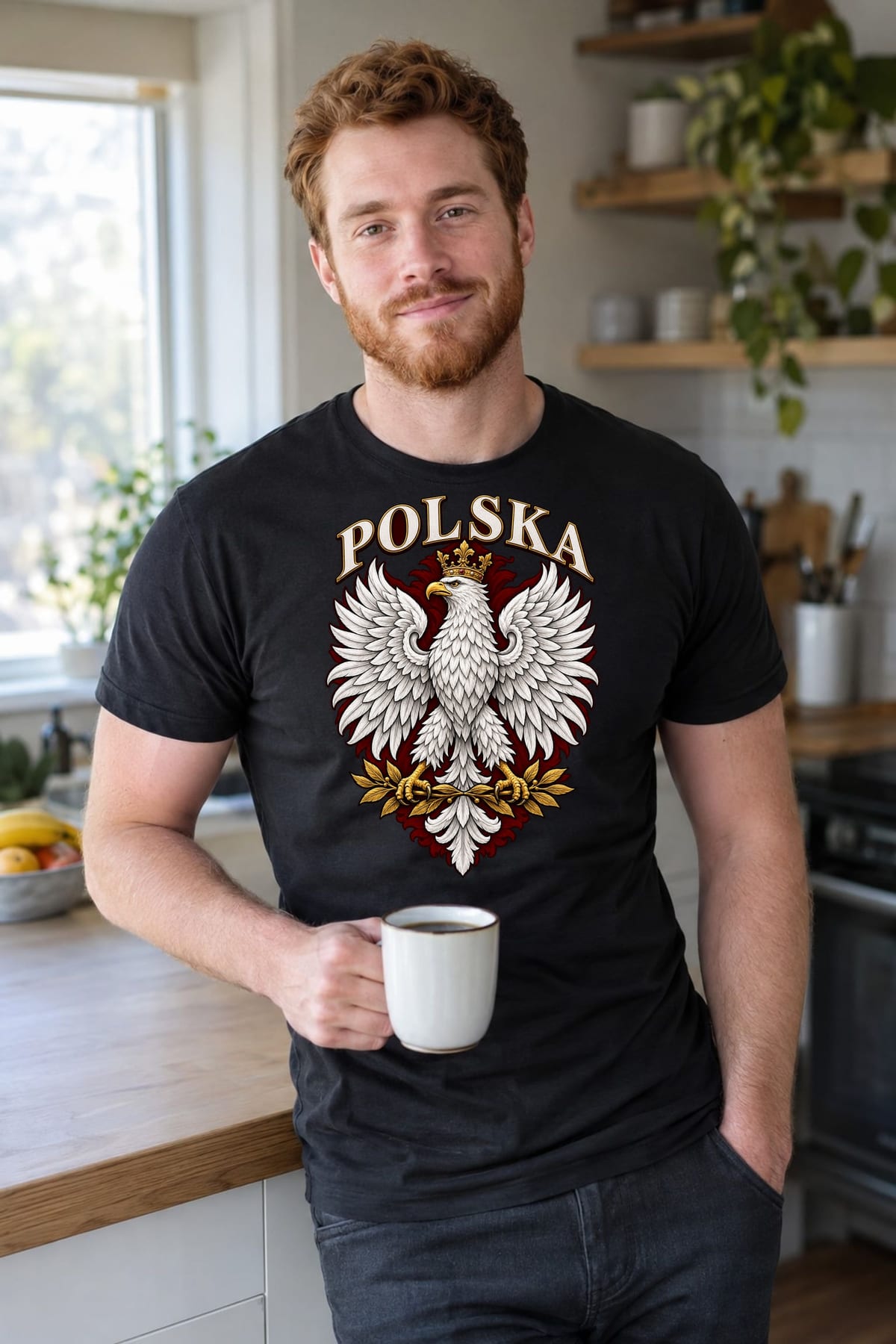 Koszulka męska czarna Polska orzeł patriotyczna godło prezent, zdjęcie 4