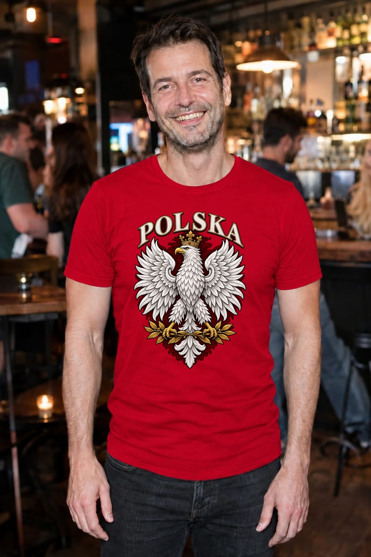 Koszulka męska czerwona Polska orzeł patriotyczna godło prezent, zdjęcie 3