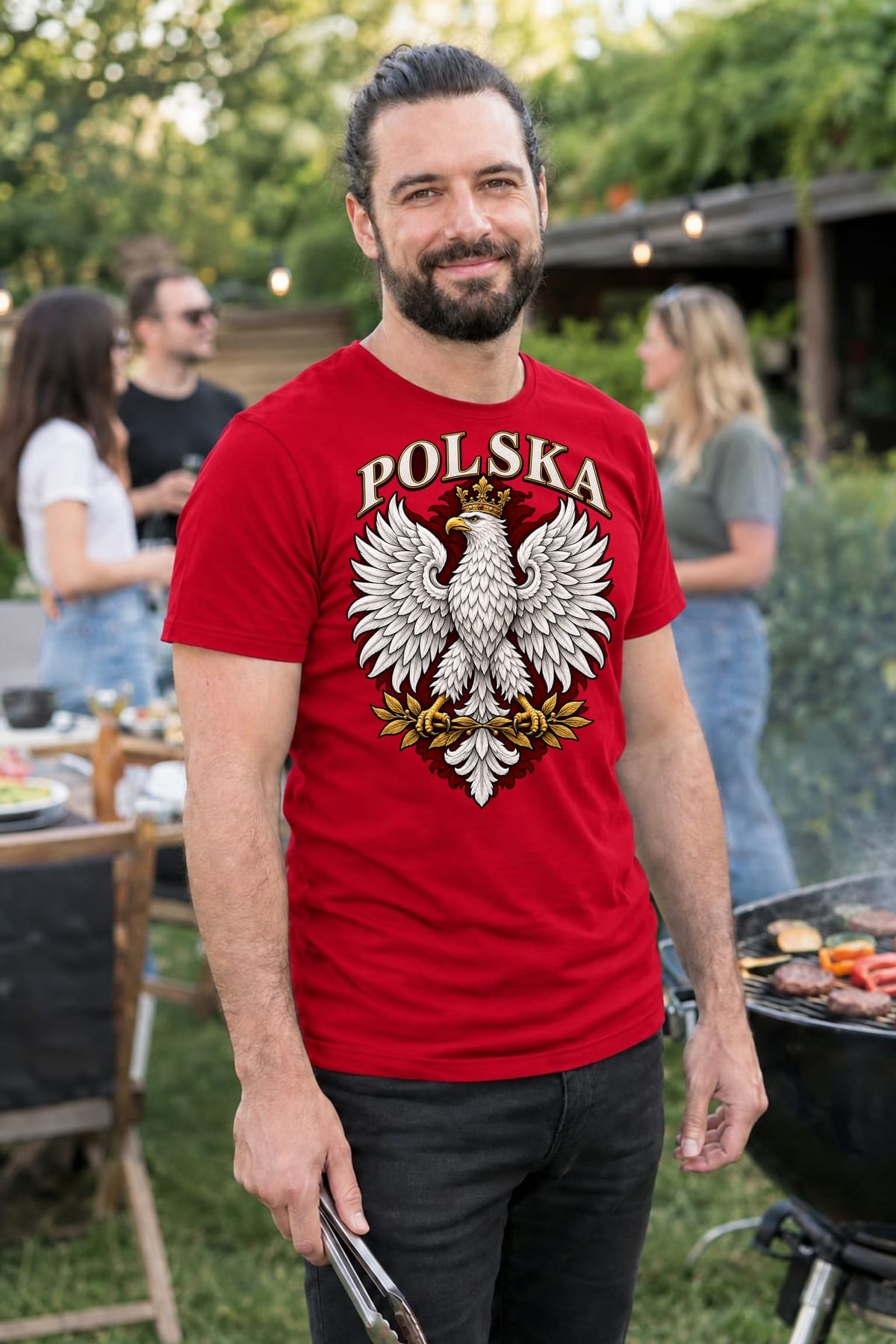 Koszulka męska czerwona Polska orzeł patriotyczna godło prezent, zdjęcie 4