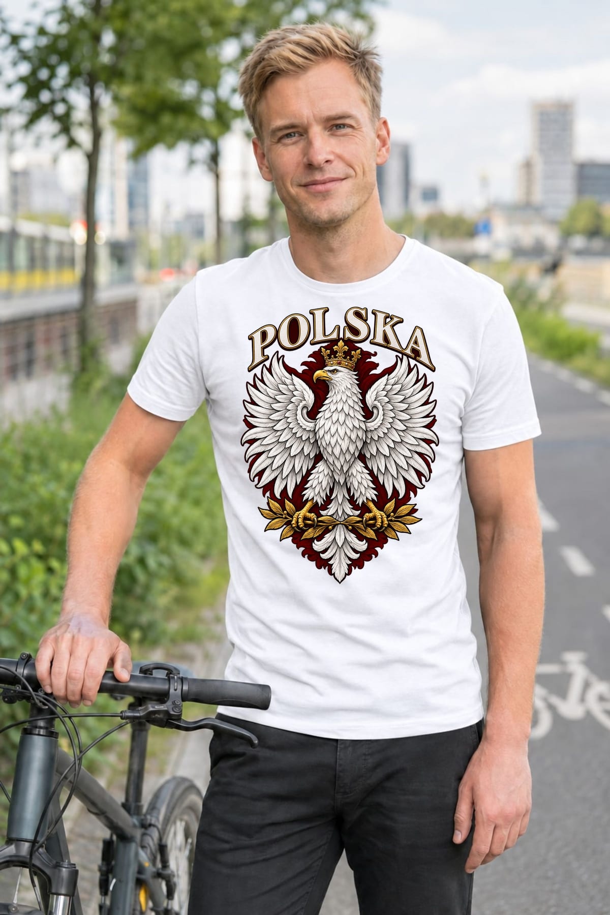 Koszulka męska biała Polska orzeł patriotyczna godło prezent, zdjęcie 5
