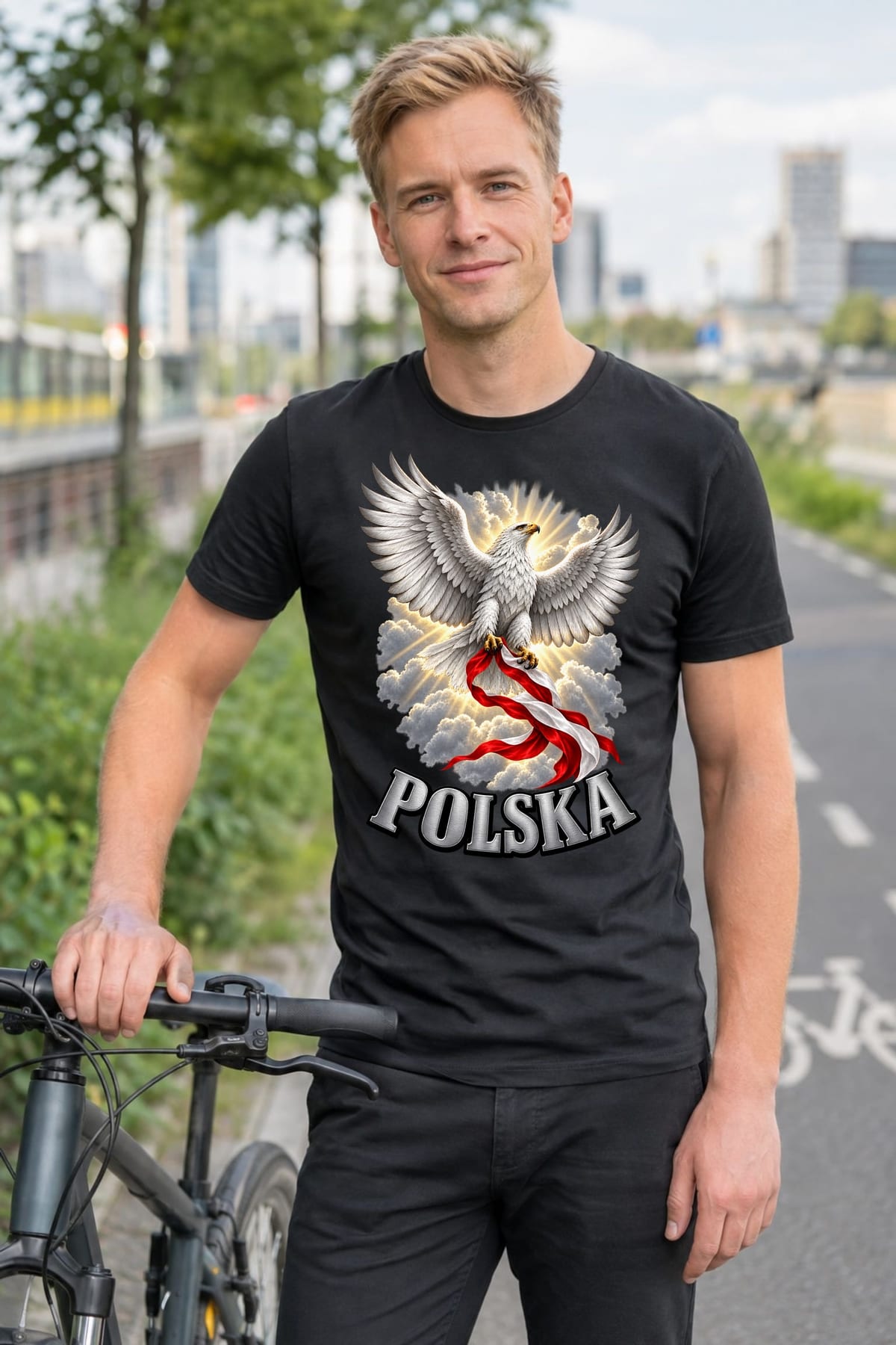 Koszulka męska czarna polska orzeł patriotyczna flaga prezent, zdjęcie 4