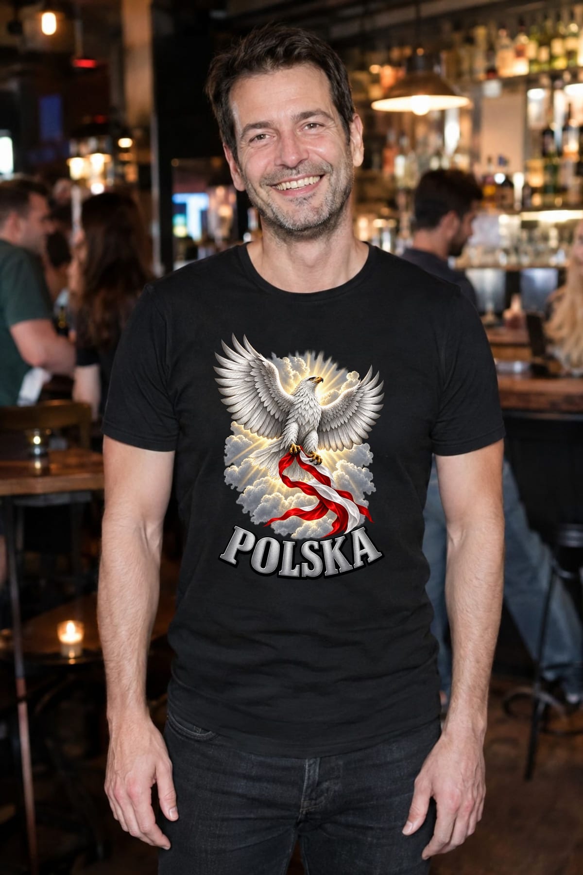 Koszulka męska czarna polska orzeł patriotyczna flaga prezent, zdjęcie 8