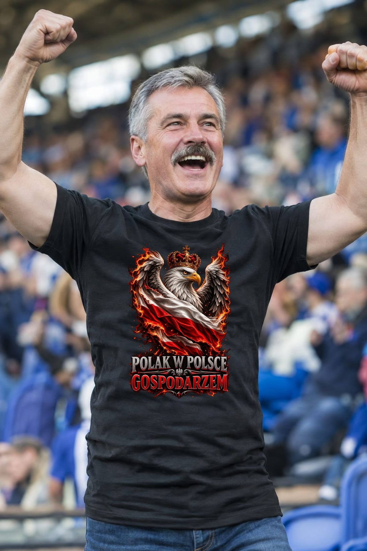 Koszulka męska czarna polak w polsce gospodarzem orzeł patriotyczna, zdjęcie 6