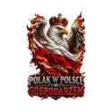 Koszulka męska biała polak w polsce gospodarzem orzeł patriotyczna, zdjęcie 2