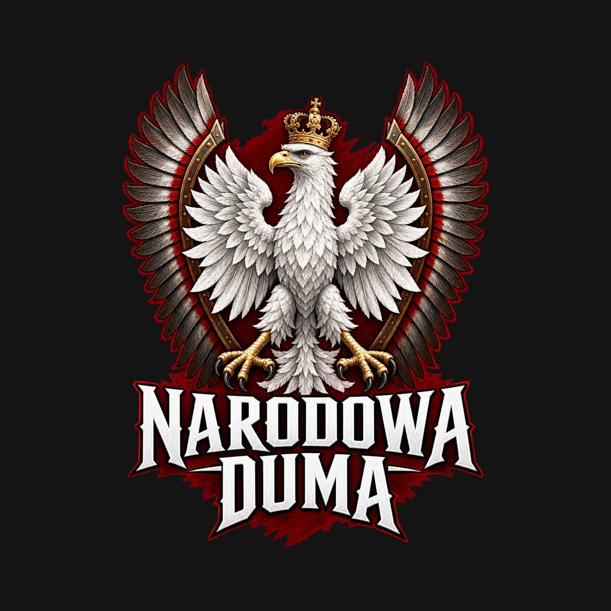 Koszulka męska czarna patriotyczna orzeł z koroną narodowa duma, zdjęcie 2