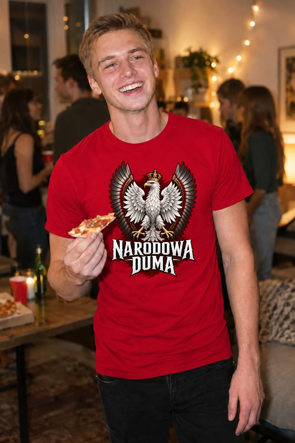 Koszulka męska czerwona patriotyczna orzeł z koroną narodowa duma, zdjęcie 4