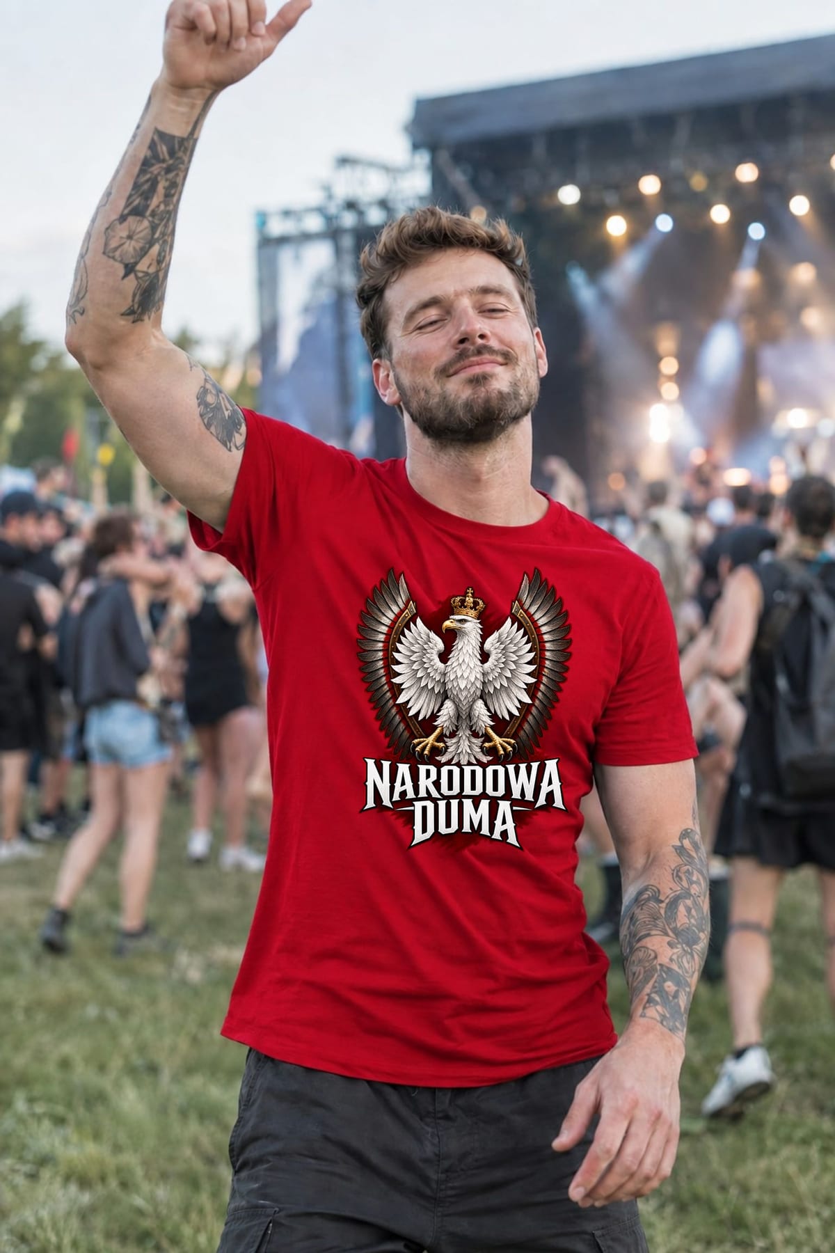 Koszulka męska czerwona patriotyczna orzeł z koroną narodowa duma, zdjęcie 5