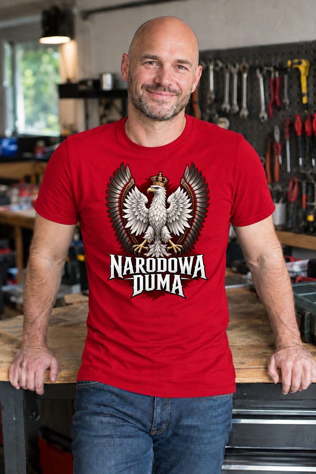 Koszulka męska czerwona patriotyczna orzeł z koroną narodowa duma, zdjęcie 6