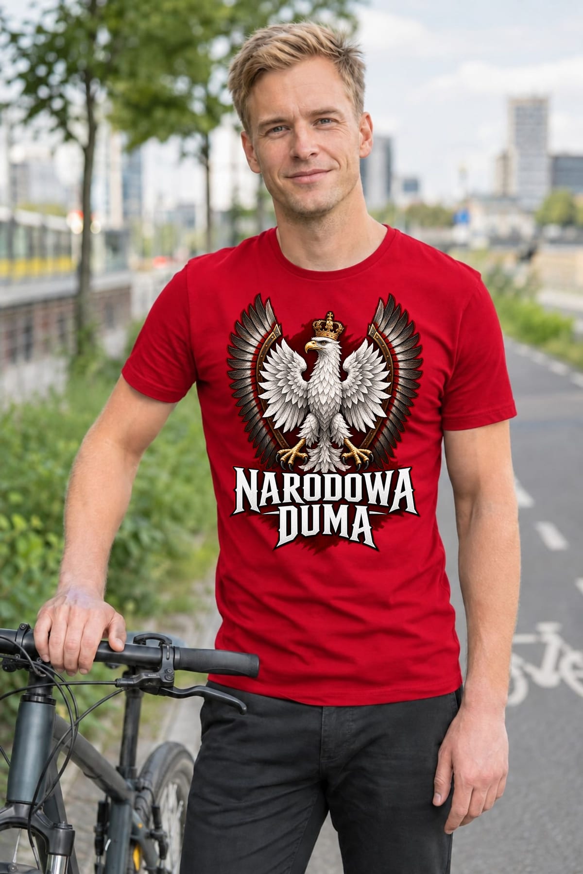 Koszulka męska czerwona patriotyczna orzeł z koroną narodowa duma, zdjęcie 7