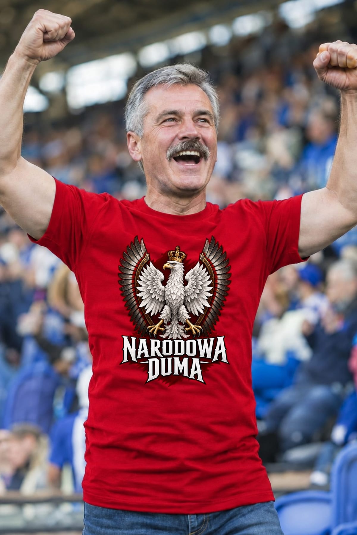 Koszulka męska czerwona patriotyczna orzeł z koroną narodowa duma, zdjęcie 8