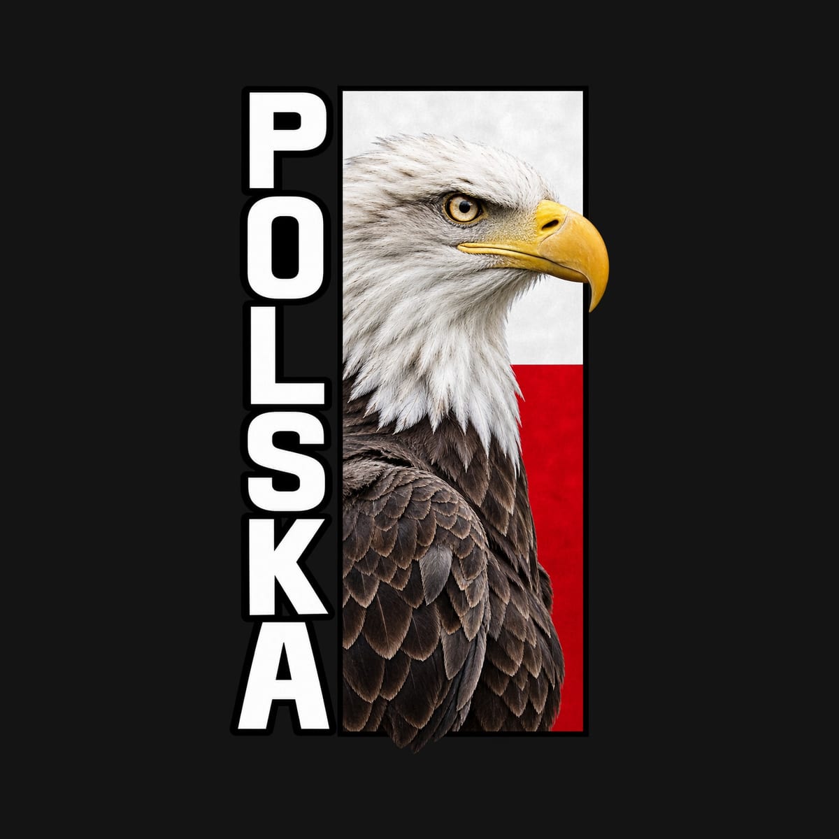 Koszulka męska czarna Polska orzeł patriotyczna z flagą prezent, zdjęcie 2