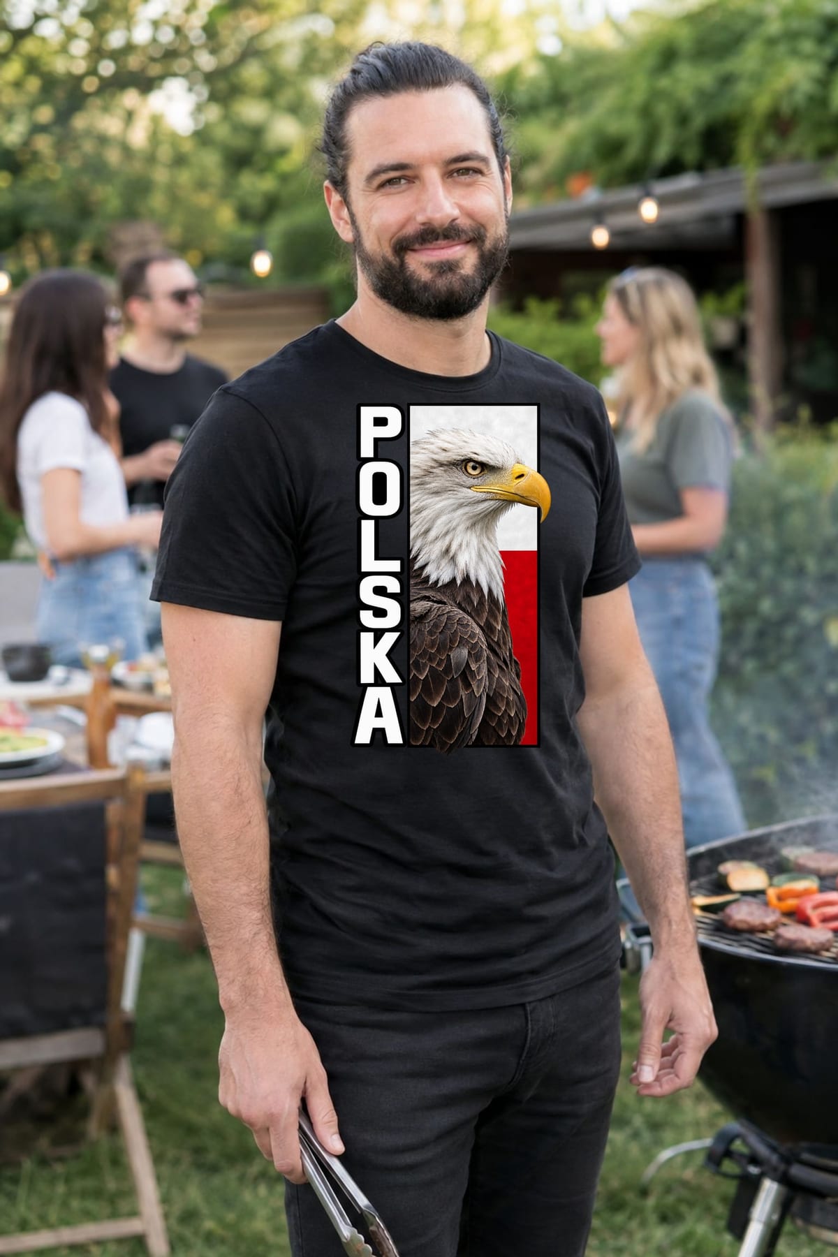 Koszulka męska czarna Polska orzeł patriotyczna z flagą prezent, zdjęcie 8
