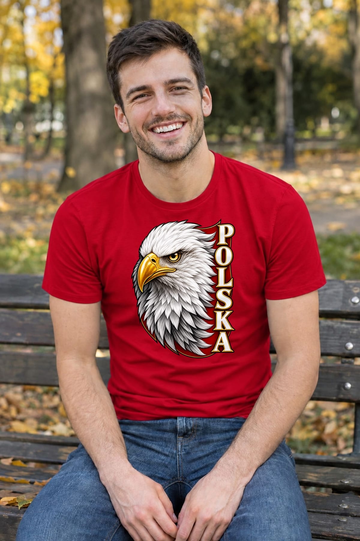 Koszulka męska czerwona Polska orzeł bielik patriotyczna urodziny, zdjęcie 4