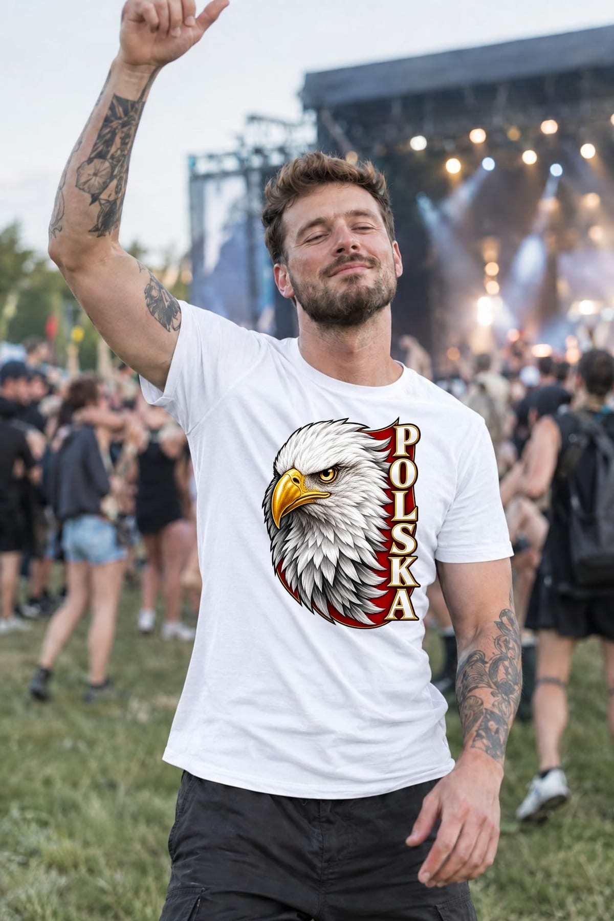 Koszulka męska biała Polska orzeł bielik patriotyczna prezent, zdjęcie 7