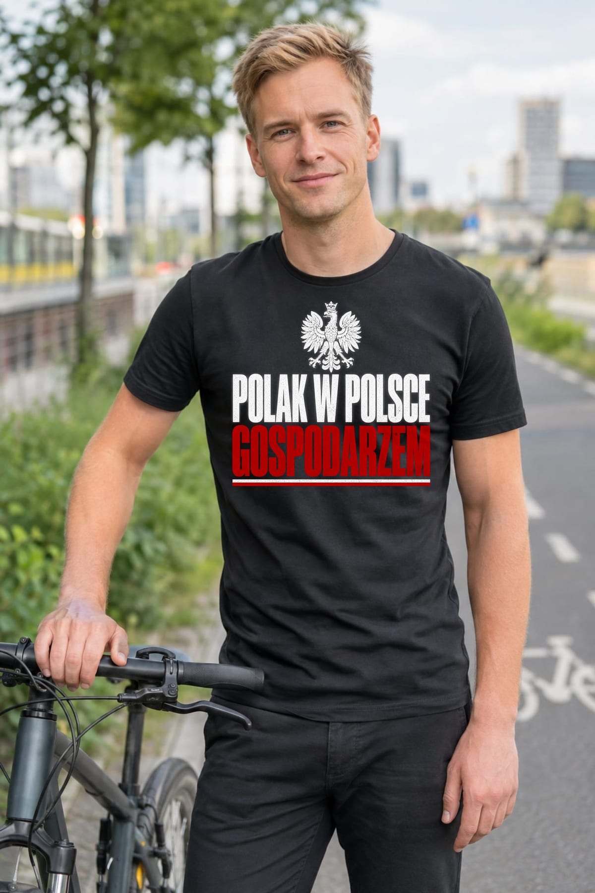 Koszulka męska czarna polak w polsce gospodarzem patriota prezent, zdjęcie 3