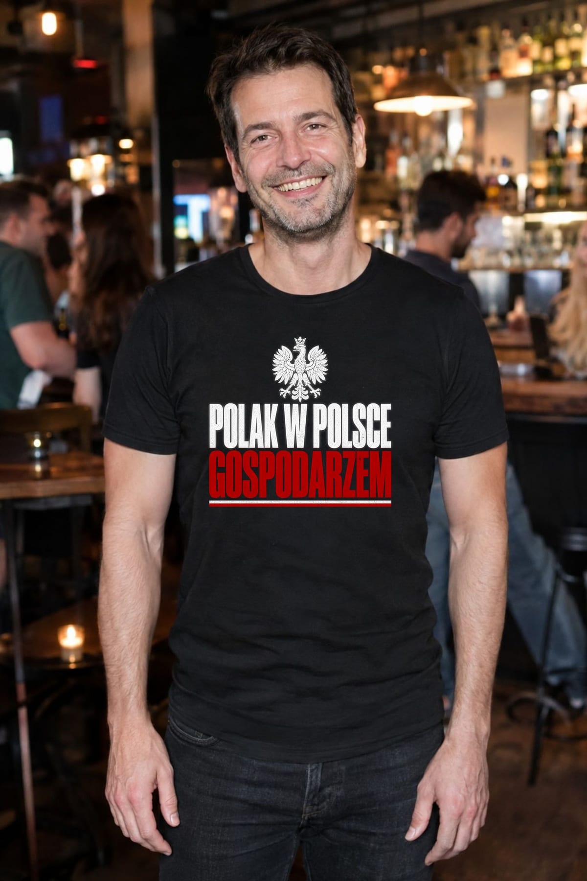 Koszulka męska czarna polak w polsce gospodarzem patriota prezent, zdjęcie 5