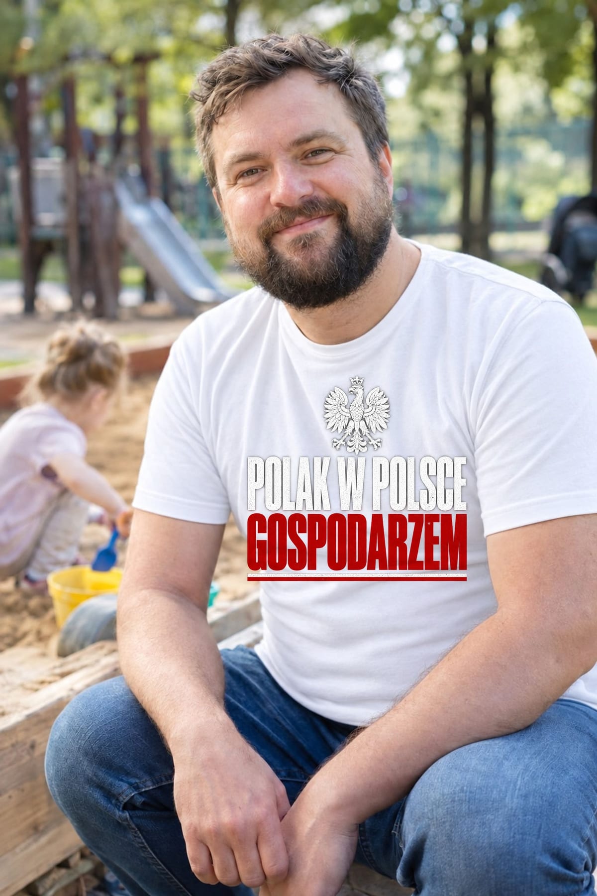 Koszulka męska biała polak w polsce gospodarzem patriota prezent, zdjęcie 7