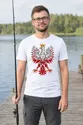 Koszulka męska biała orzeł geometryczny patriotyczna dla patrioty, zdjęcie 4