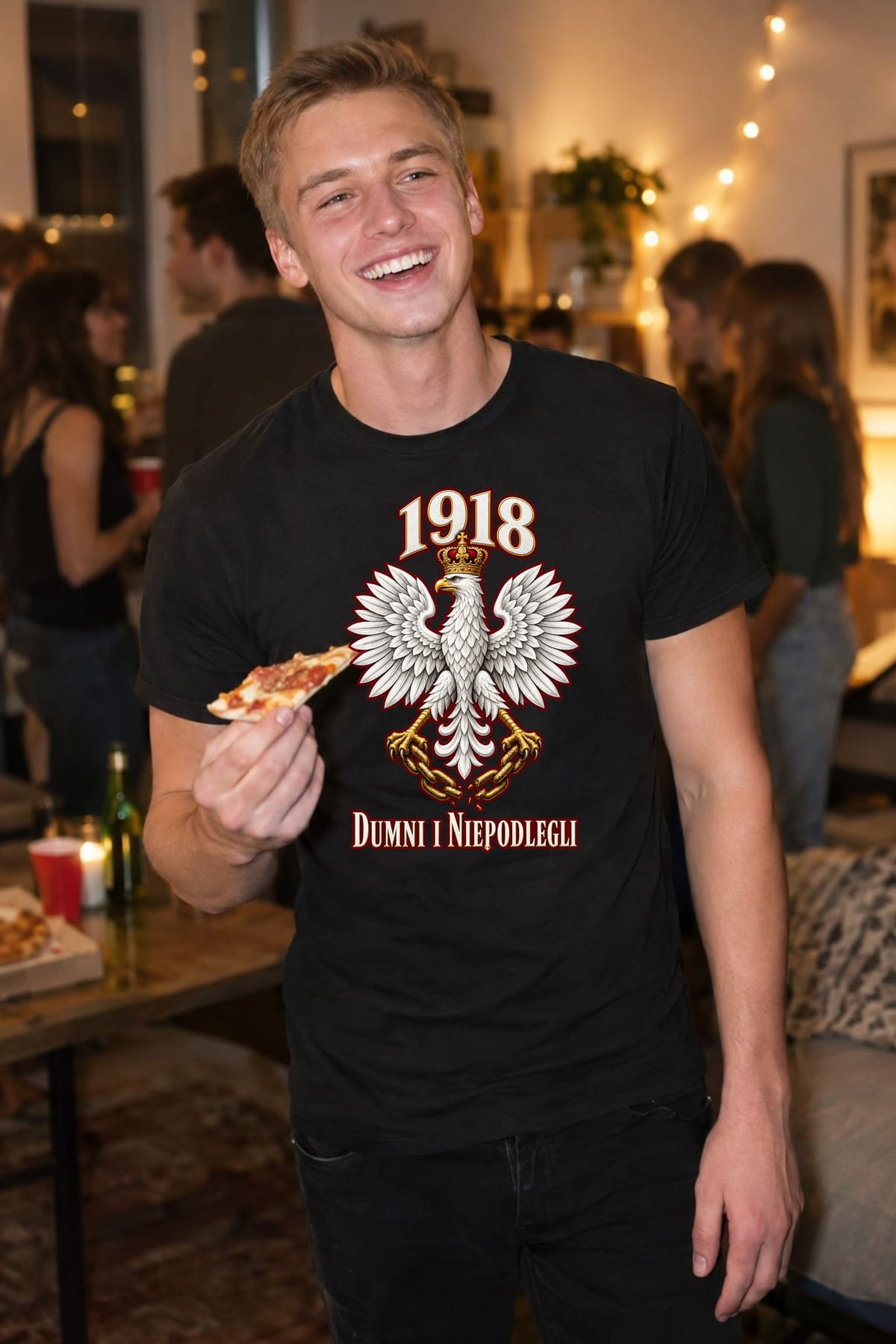Koszulka męska czarna dumni i niepodlegli orzeł 1918 patriotyczna, zdjęcie 5