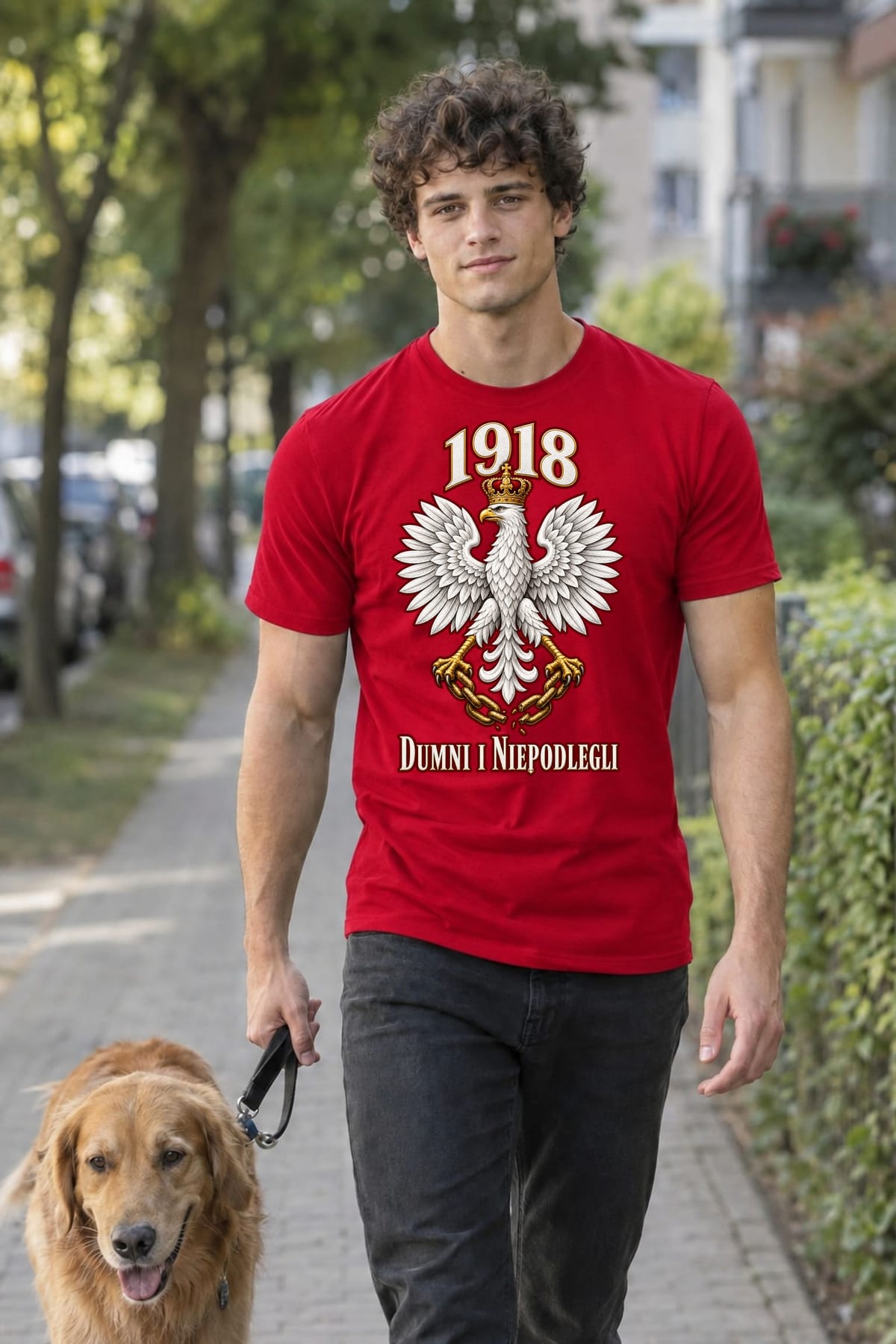 Koszulka męska czerwona dumni i niepodlegli orzeł 1918 patriotyczna, zdjęcie 5