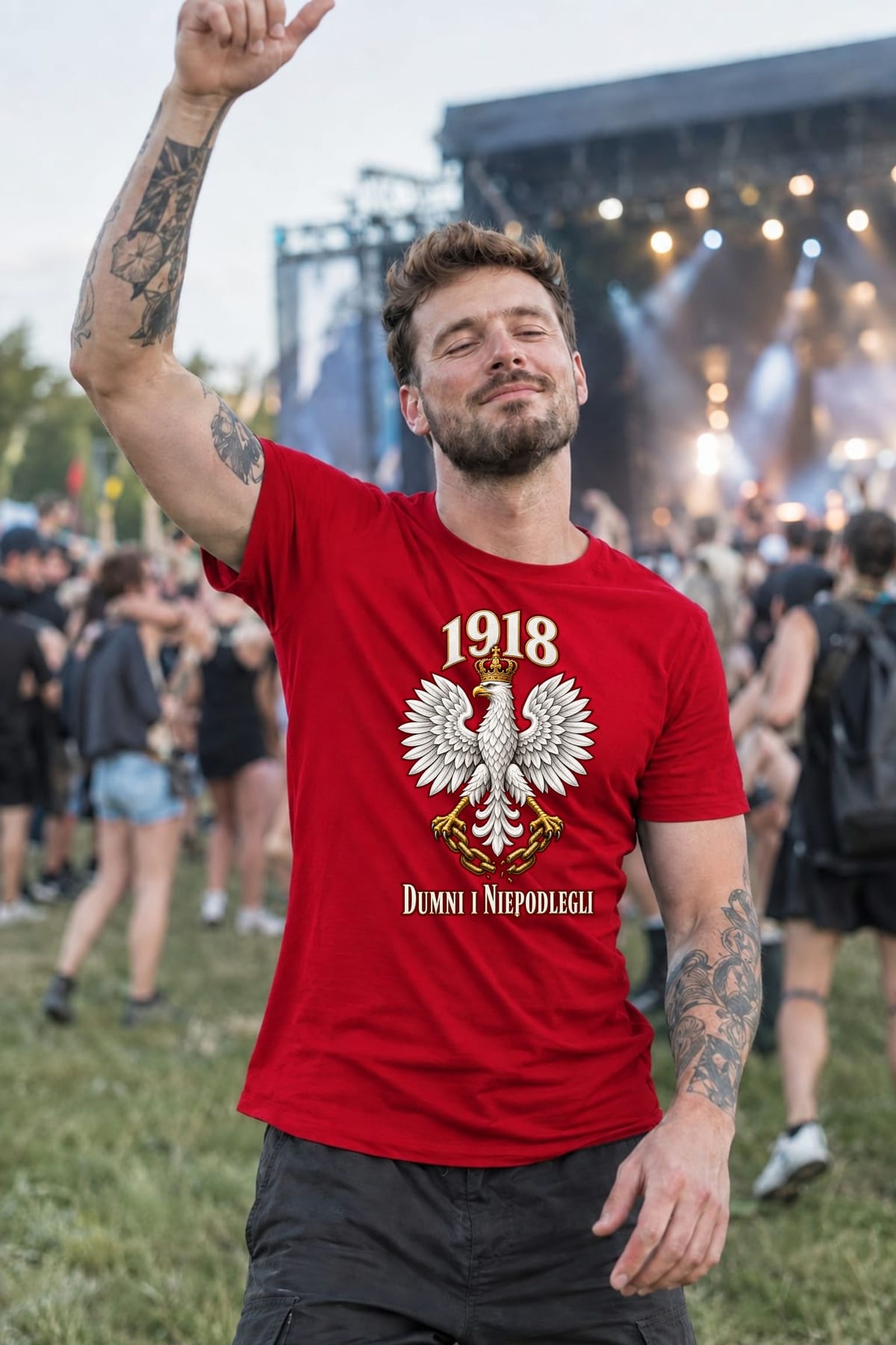 Koszulka męska czerwona dumni i niepodlegli orzeł 1918 patriotyczna, zdjęcie 6
