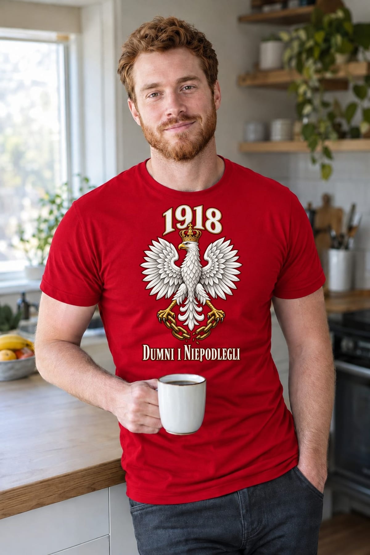 Koszulka męska czerwona dumni i niepodlegli orzeł 1918 patriotyczna, zdjęcie 7