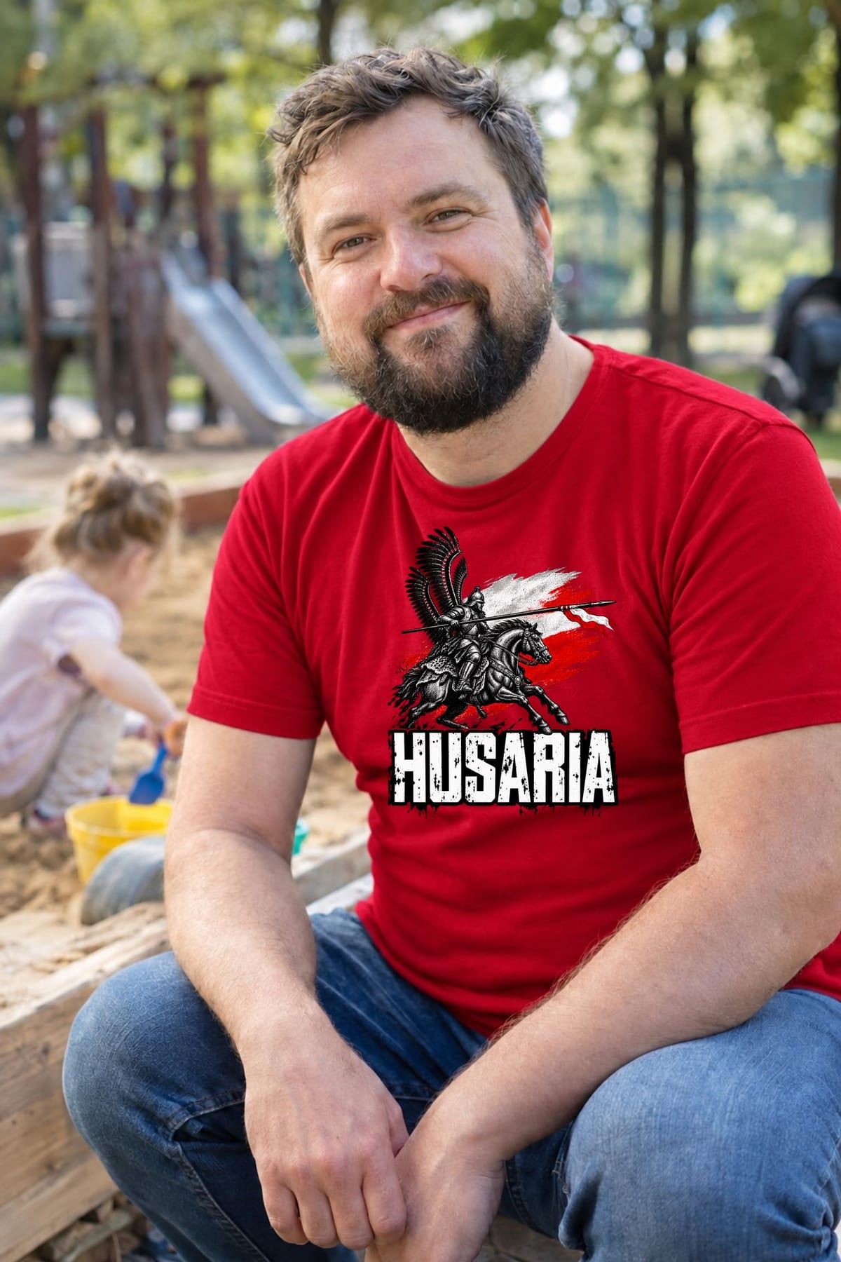 Koszulka męska czerwona husaria na koniu patriotyczna wojsko prezent, zdjęcie 6