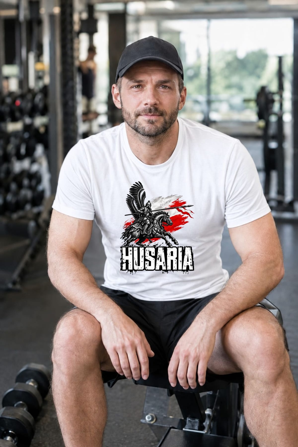Koszulka męska biała husaria na koniu patriotyczna wojsko prezent, zdjęcie 3
