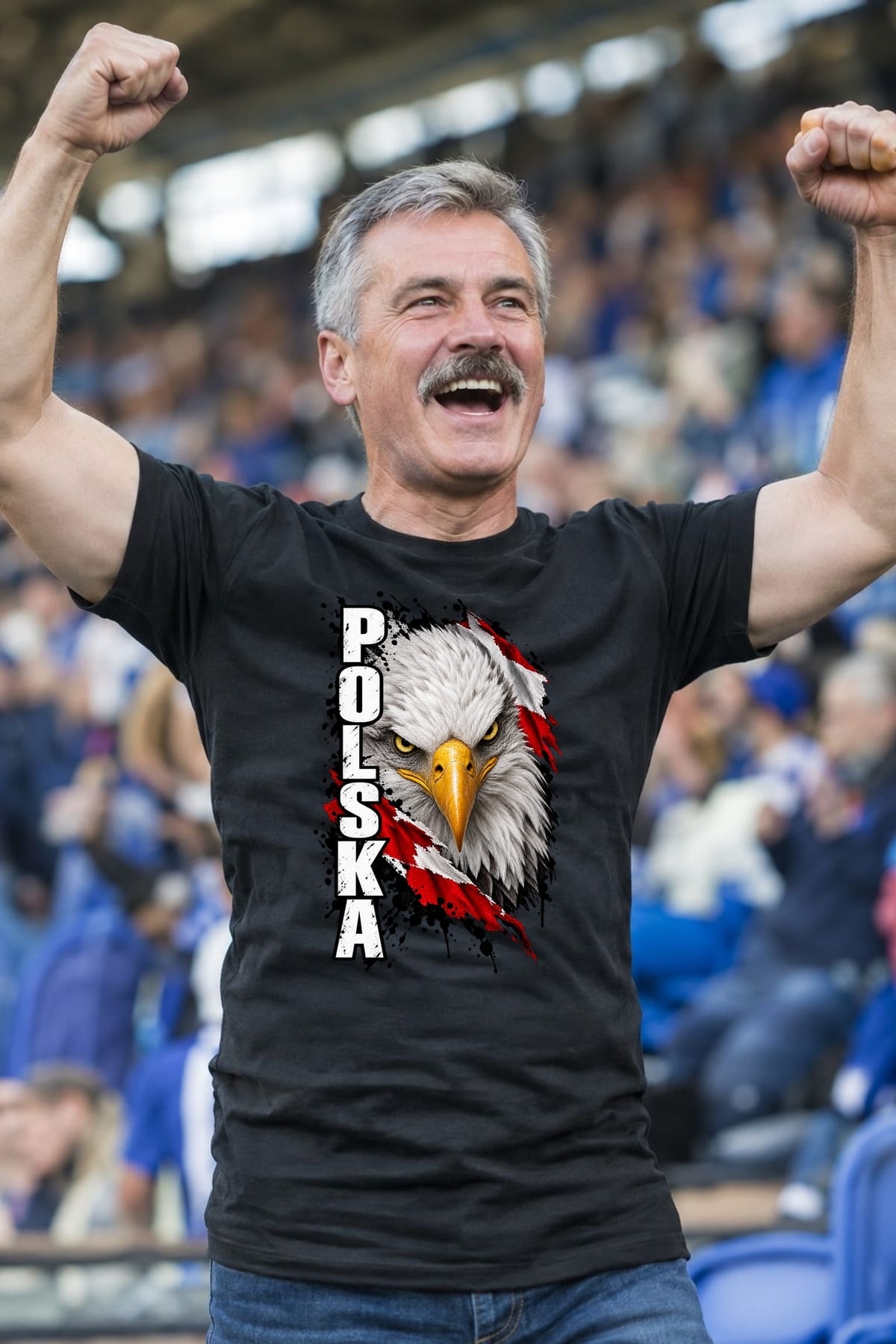 Koszulka męska czarna Polska orzeł z napisem patriotyczna prezent, zdjęcie 4