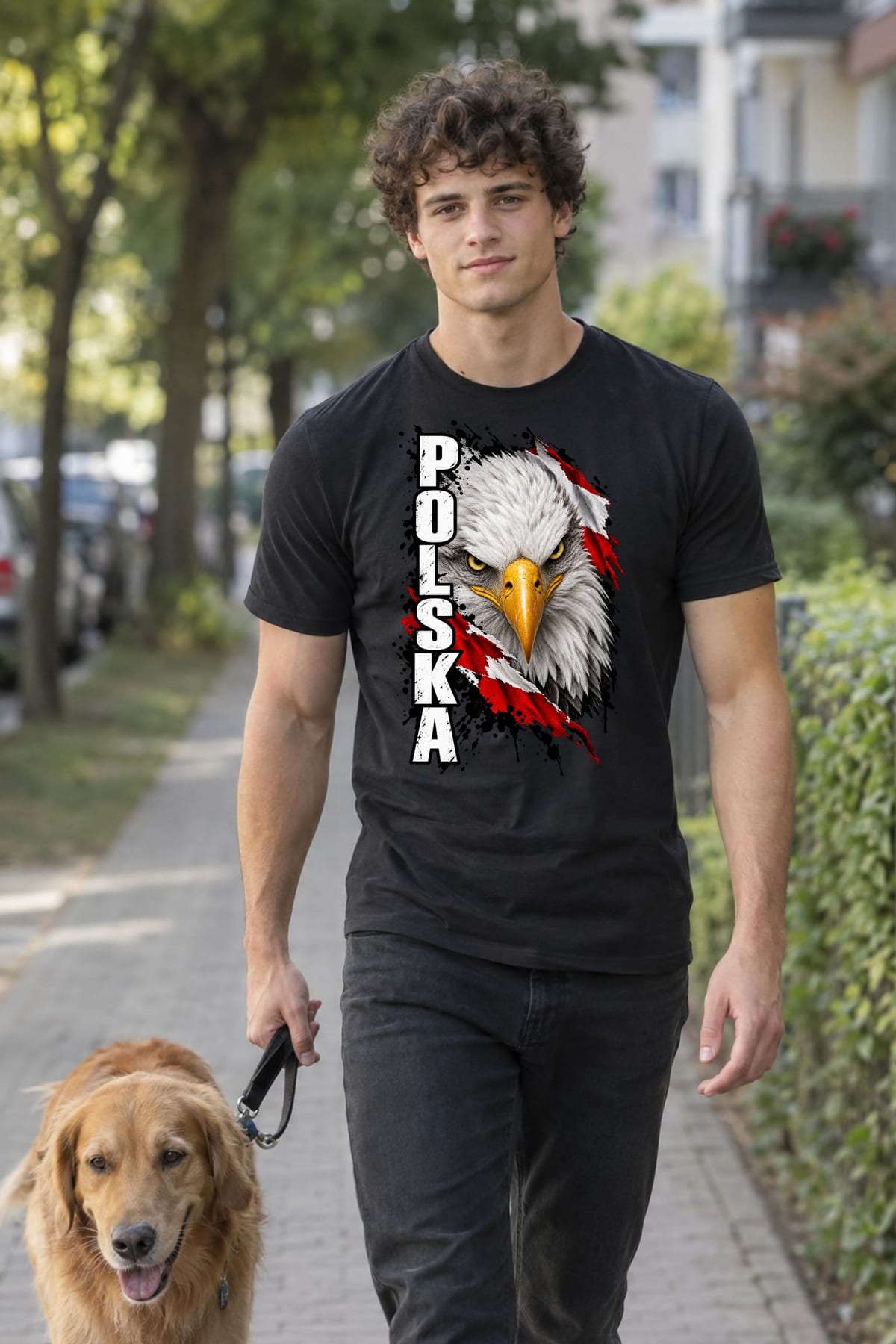 Koszulka męska czarna Polska orzeł z napisem patriotyczna prezent, zdjęcie 5