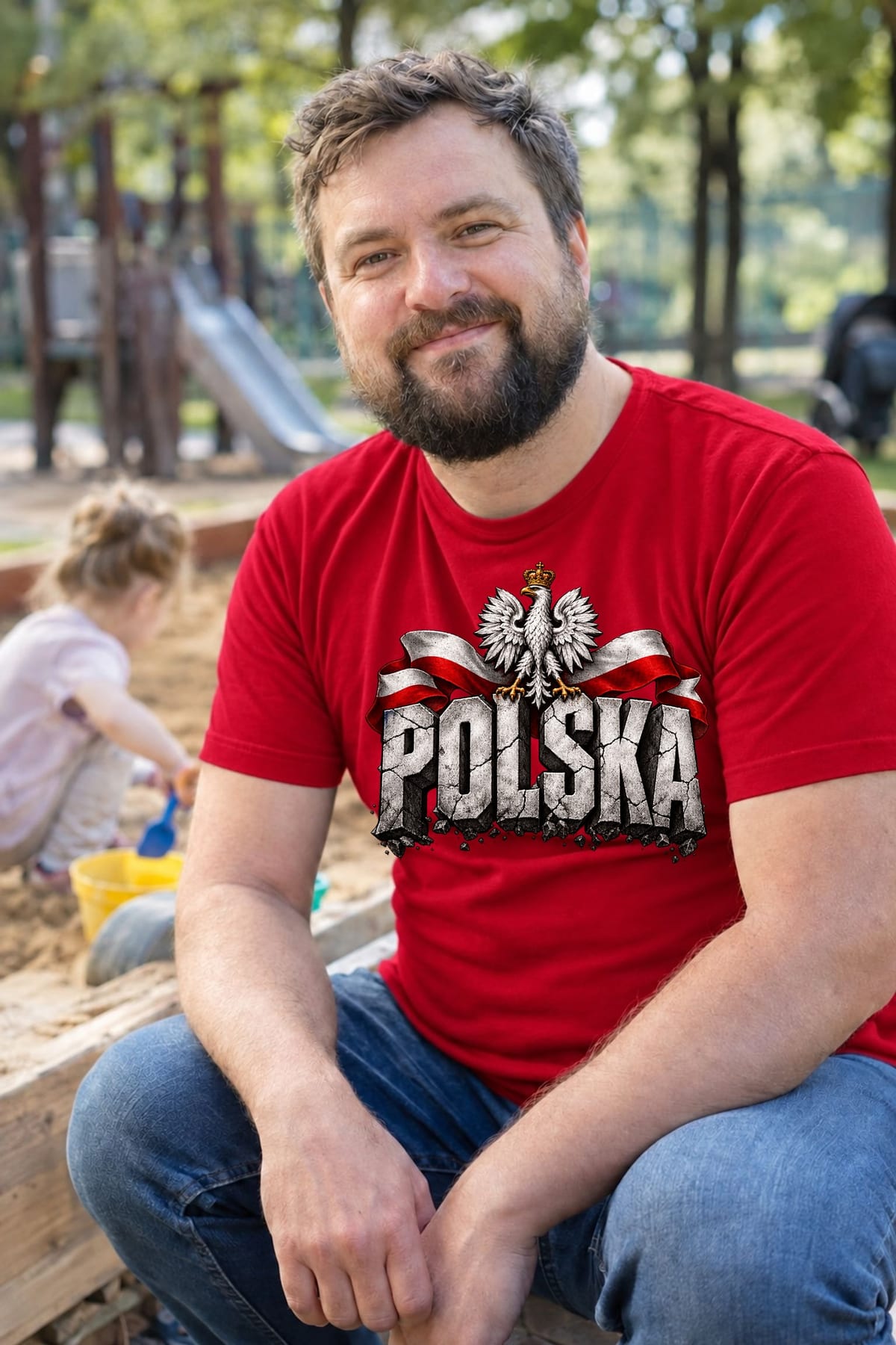 Koszulka męska czerwona Polska orzeł kamienne litery patriotyczna, zdjęcie 8