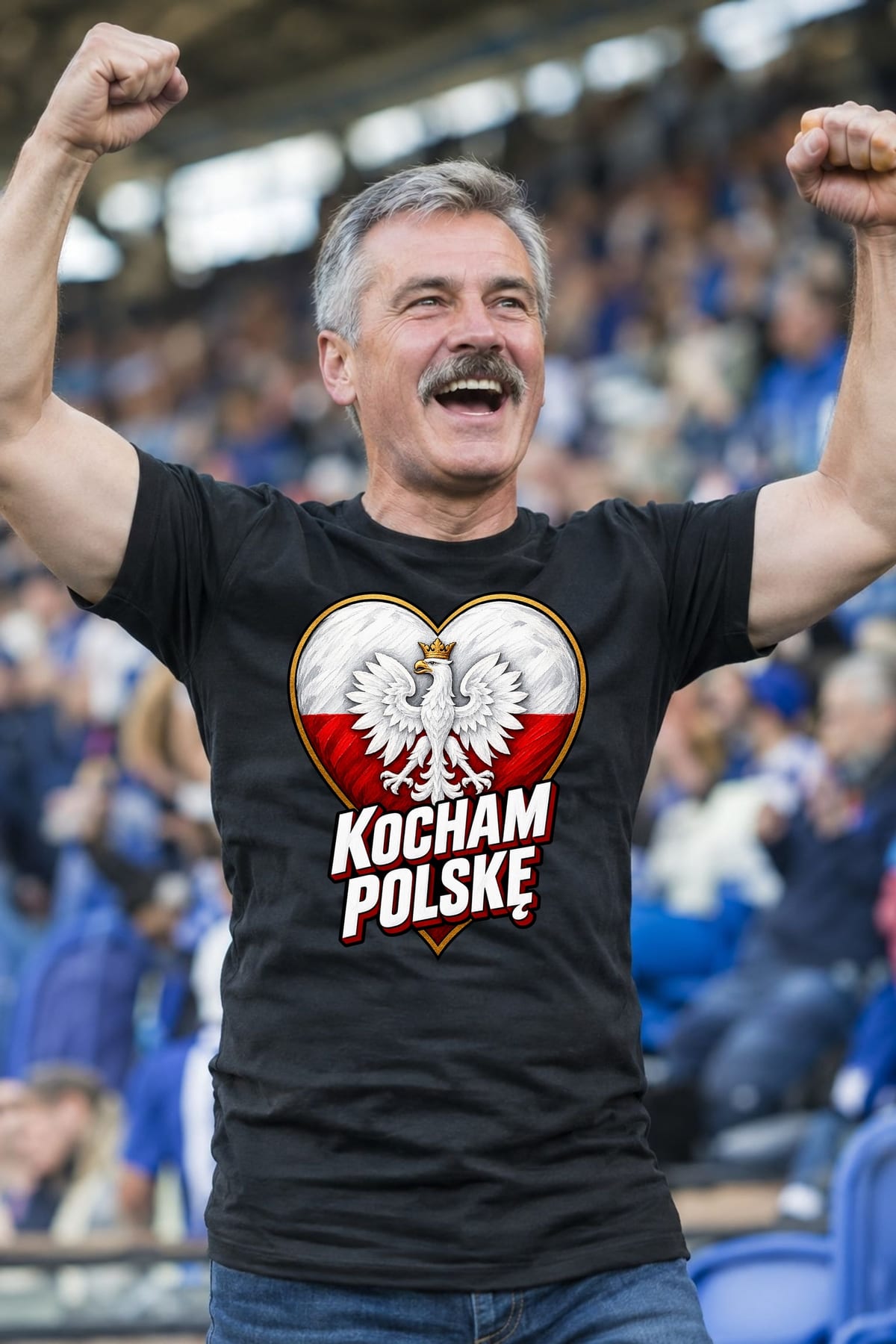 Koszulka męska czarna kocham polskę patriotyczna z orłem prezent, zdjęcie 7