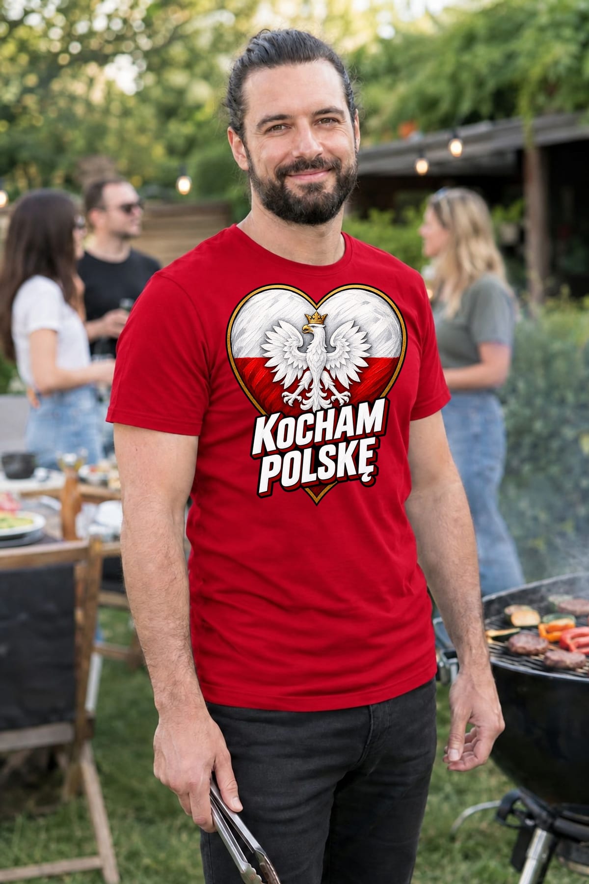Koszulka męska czerwona kocham polskę patriotyczna z orłem prezent, zdjęcie 8