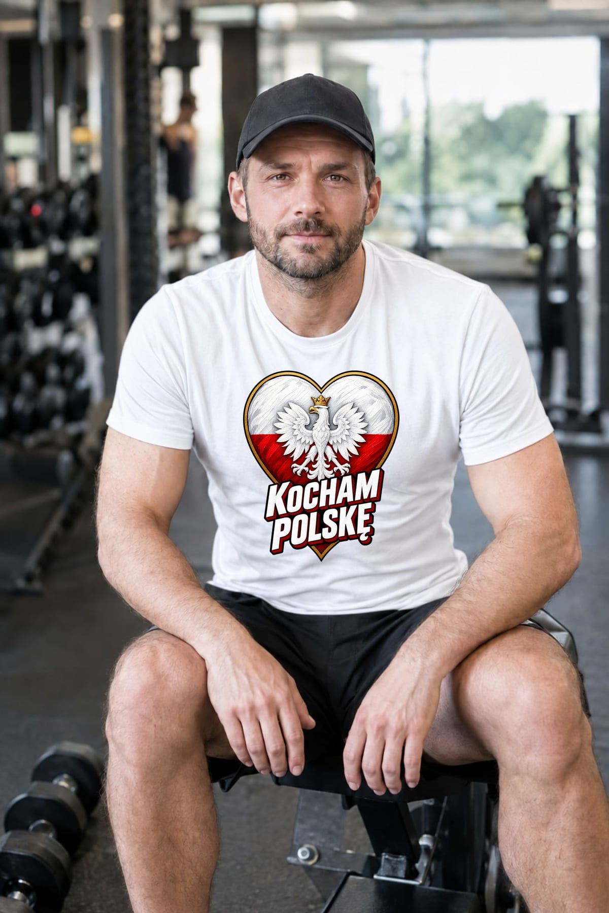 Koszulka męska biała kocham polskę patriotyczna z orłem prezent, zdjęcie 5