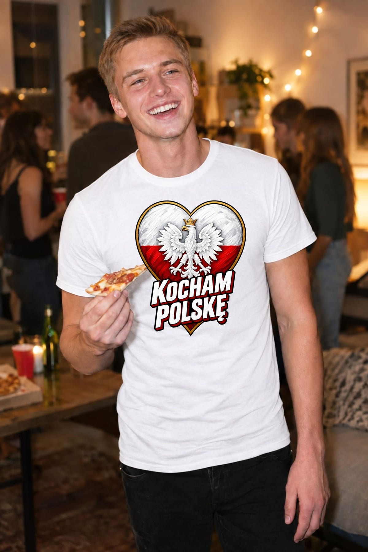 Koszulka męska biała kocham polskę patriotyczna z orłem prezent, zdjęcie 8