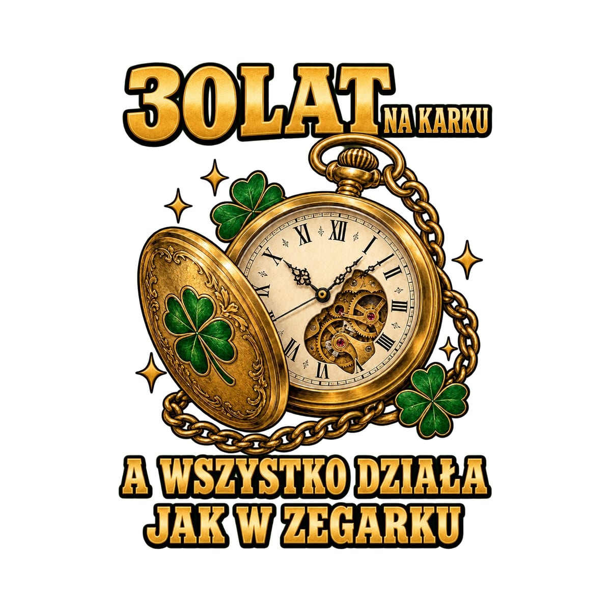 Koszulka męska biała na 30 urodziny zegarek napis prezent, zdjęcie 2