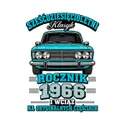 Koszulka męska biała na 60 urodziny Duży Fiat klasyk rocznik 1966 prezent, zdjęcie 2