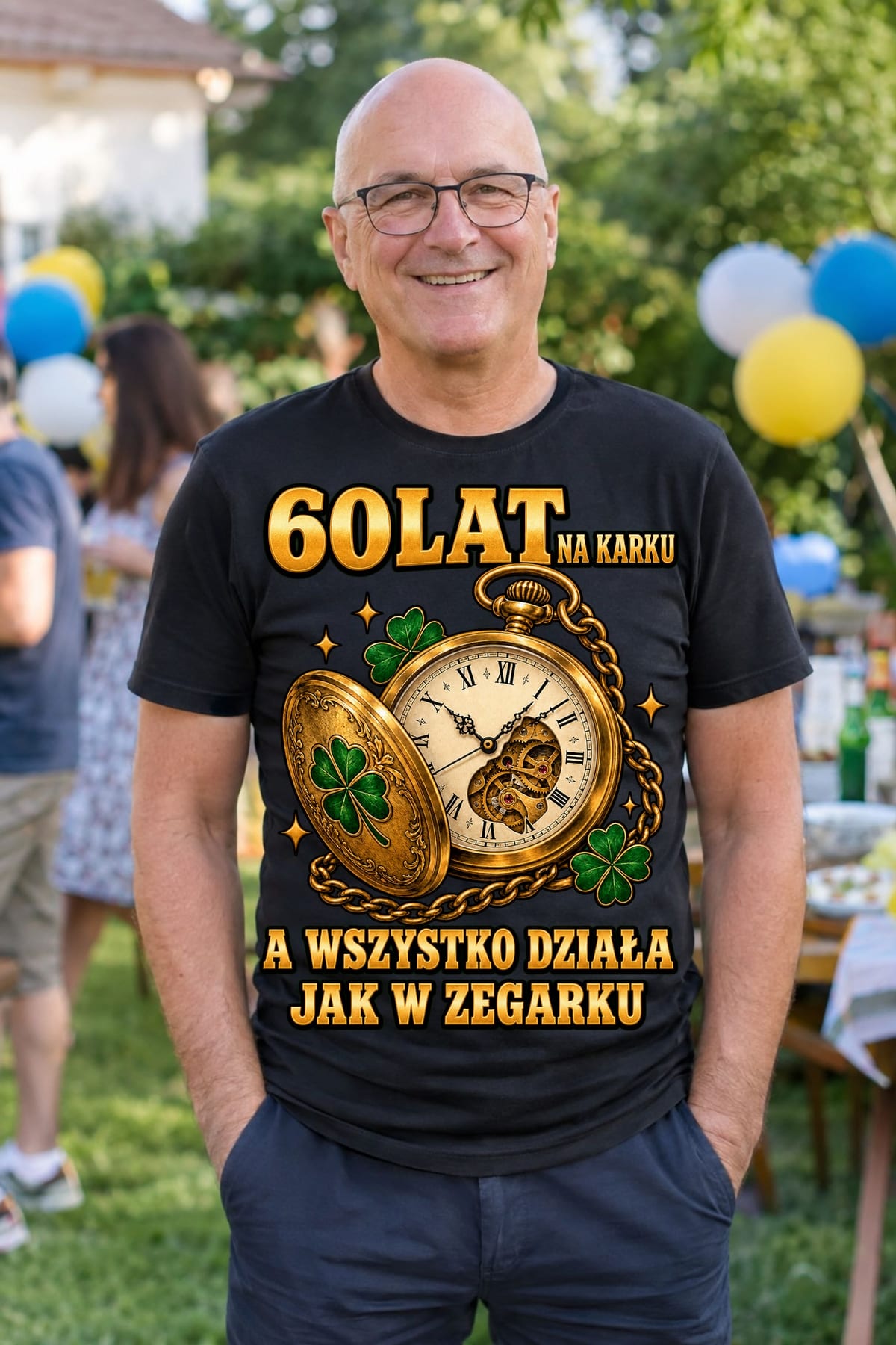 Koszulka męska czarna 60 lat na karku na 60 urodziny prezent, zdjęcie 5