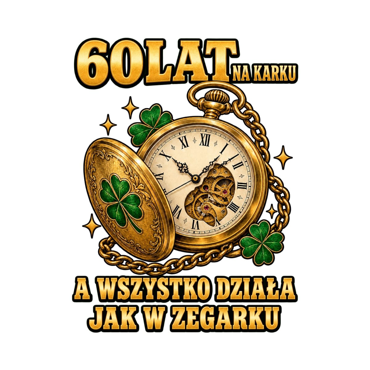 Koszulka męska biała 60 lat na karku na 60 urodziny prezent, zdjęcie 2