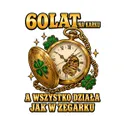 Koszulka męska biała 60 lat na karku na 60 urodziny prezent, zdjęcie 2